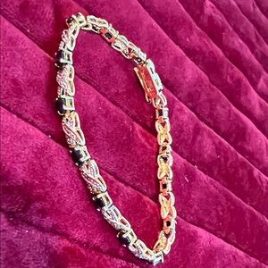 925- Gold Platted  Sapphire Stone Bracelet